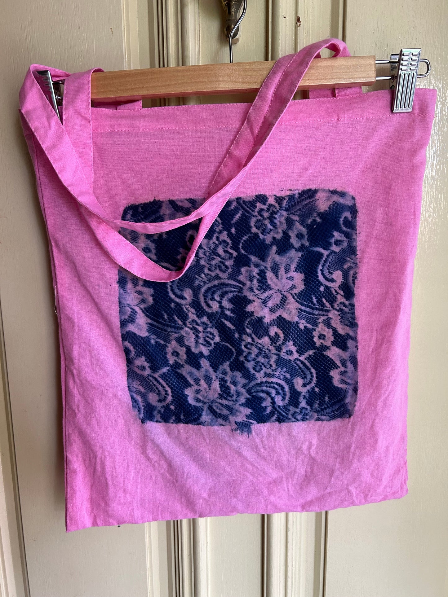Lace Cyanotype Tote — Pink