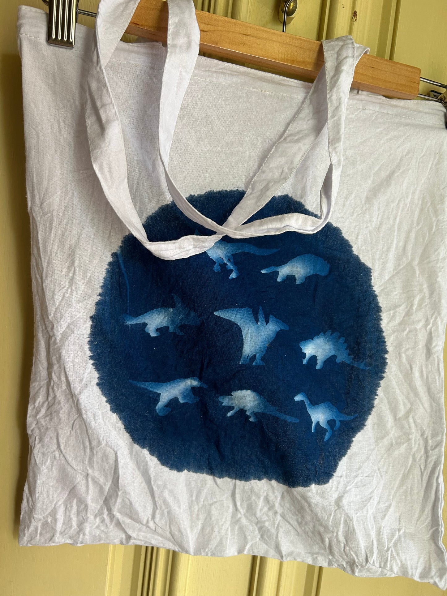 Dino Circle Cyanotype Tote